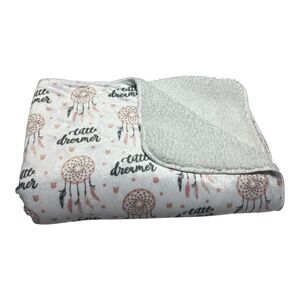 S L S.L. Home Fashions Baby Blanket White Sherpa Little Dreamer Dream Catcher
